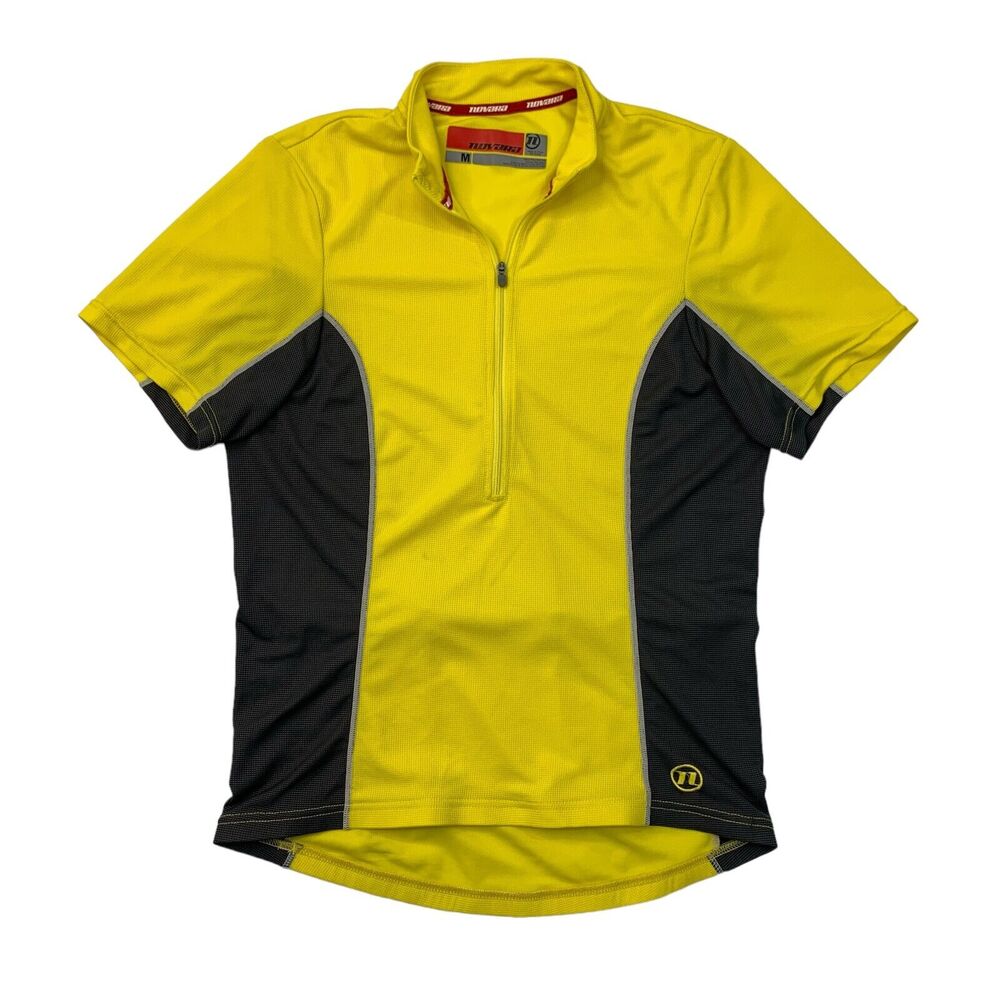 Novara Cycling Jersey Mens M Medium Yellow Colorblock Half Zip Short Sleeve